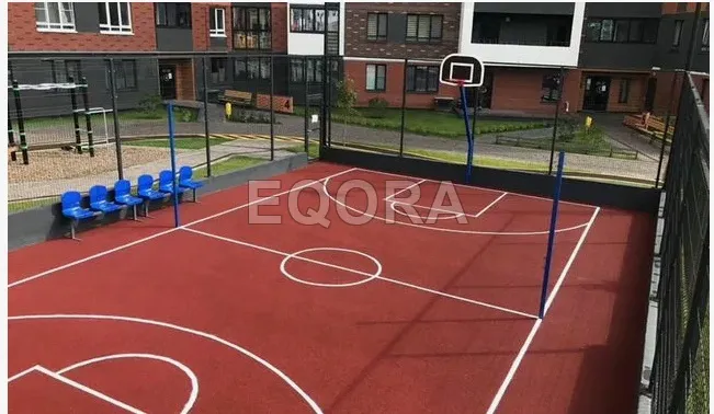 Бесшовное покрытие из резиновой крошки для баскетбольной площадки в Наро-Фоминске